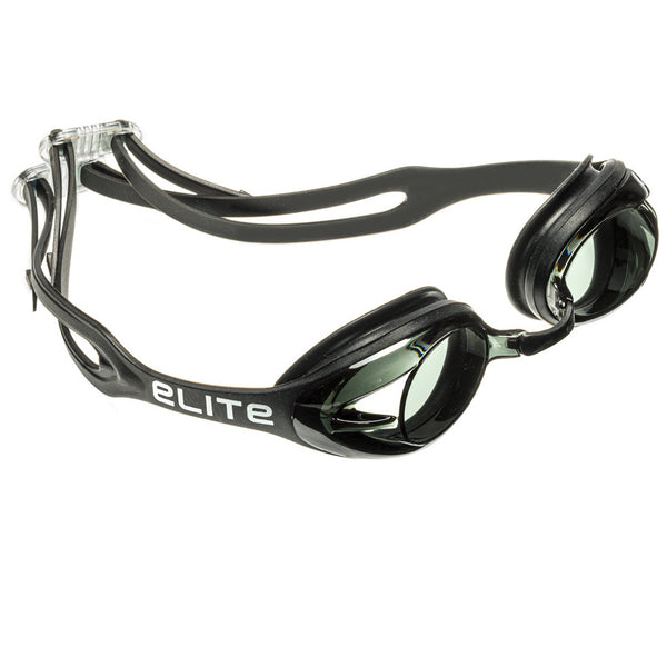 Aqualine Elite Swimming Goggle Black with Black tinted Lens Adults