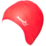 Aqualine Elite Long Hair Silicone Swimming Cap Red