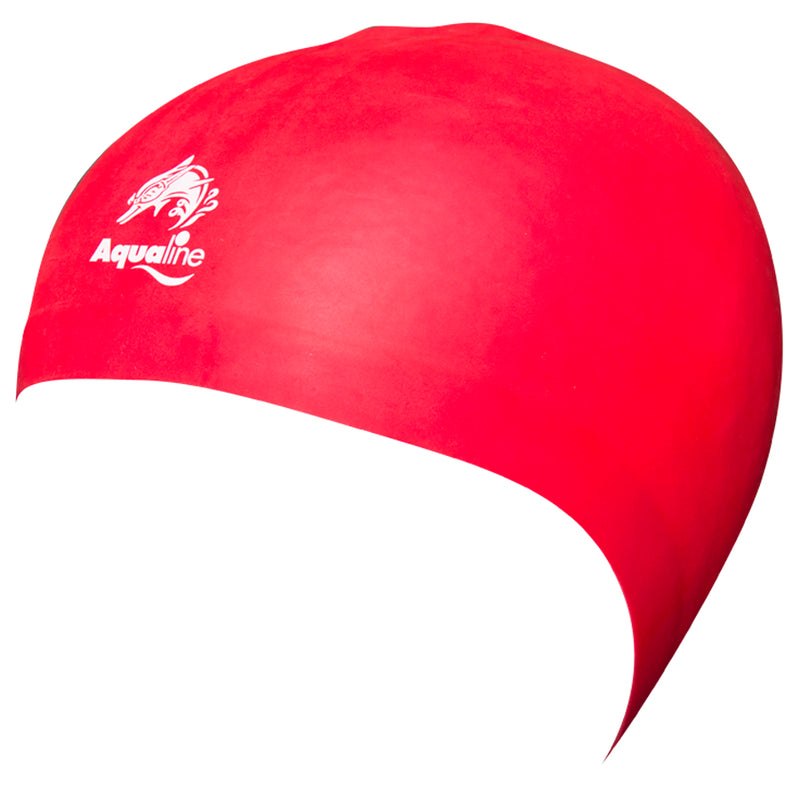 Aqualine Hydra-Seamless Silicone Swimming Caps Red