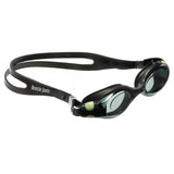 Aqualine Oracle Junior Childrens Goggle with Black Strap and Frame. Black Lens. Neon Green Clips.