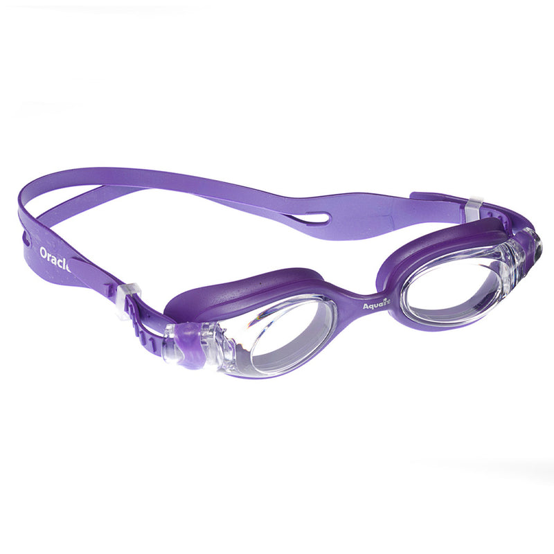 Aqualine Oracle Youth Adult Goggle Purple Silicone with Clear Lens.