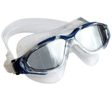 Aqualine Tri-Glide Adults Swimming Mask with Clear Liquid Silicone and Blue frame. Tinted lens.