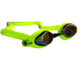 Aqualine Tribute Pro Performance Swimming Goggle Neon Green with Mirrored lens