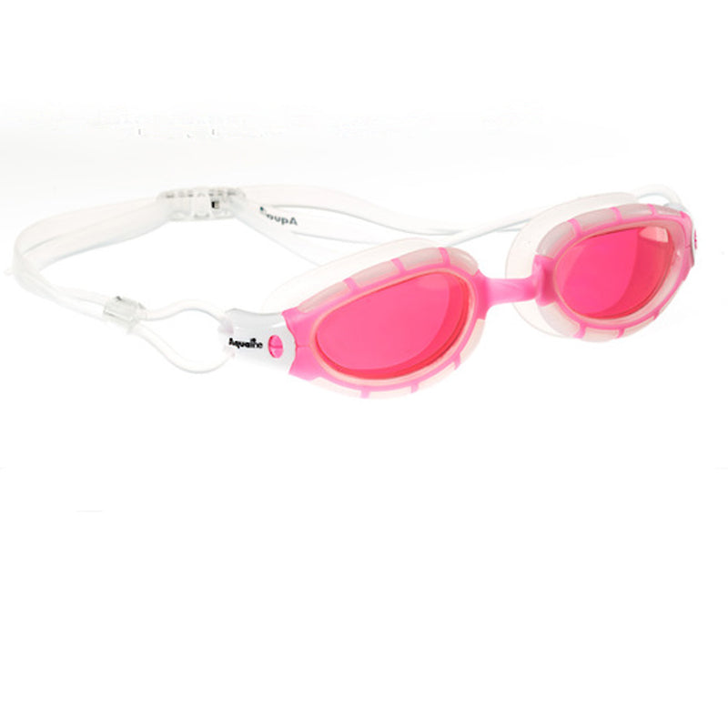 Aqualine Vantage Youth / Adult Swimming Goggle with Pink Frame and White Silicone. 