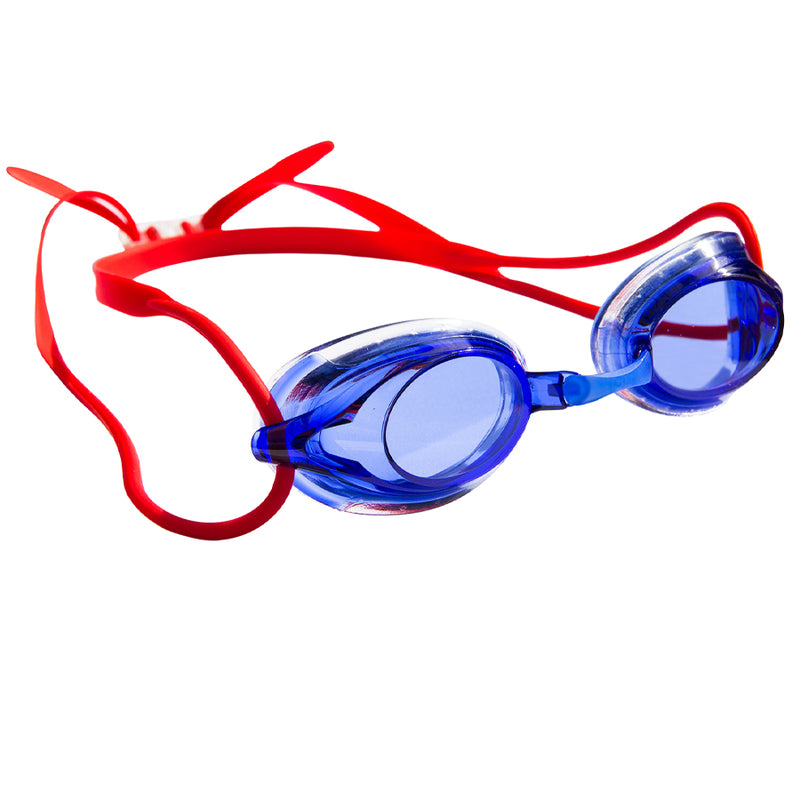 Aqualine Wahoo Childrens Performance Goggle Blue Lens and Red Strap. 